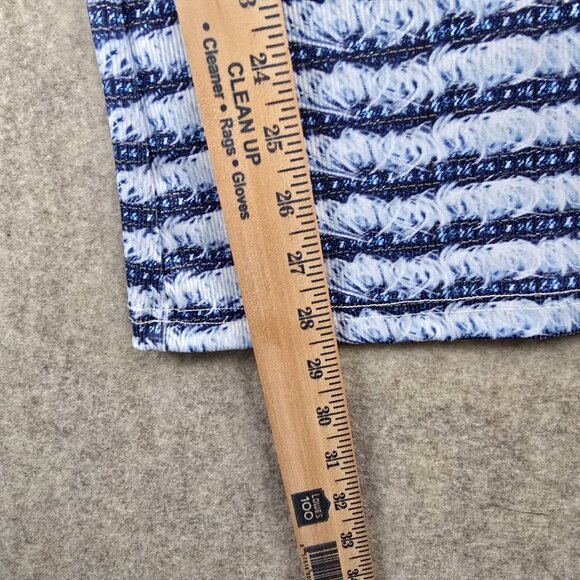 Womens 4XL Denim Look Flared Pants Light Blue Polyester Stripe Detail - Picture 6 of 6